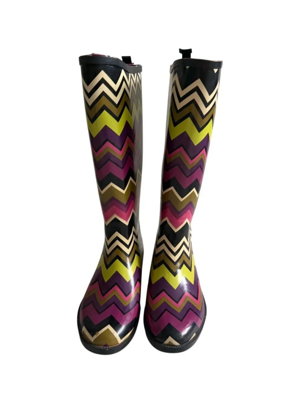 MISSONI Girls Striped Chevron Signature Rain Boots Size 2